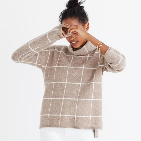 Madewell Sweaters - Madewell Windowpane Turtleneck Sweater